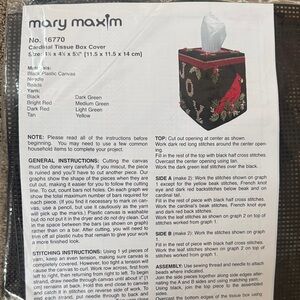 Mary Maxim Cardinal Tissue Box Cover - Black and Red needlepoint kit No 16770